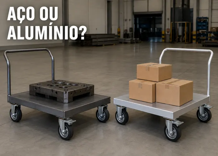 Carrinho de aço ou alumínio: qual funciona melhor no uso diário do galpão?