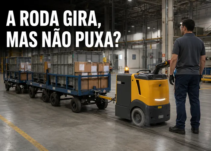 Rebocador elétrico gira a roda, mas não consegue puxar a carga: o que verificar?