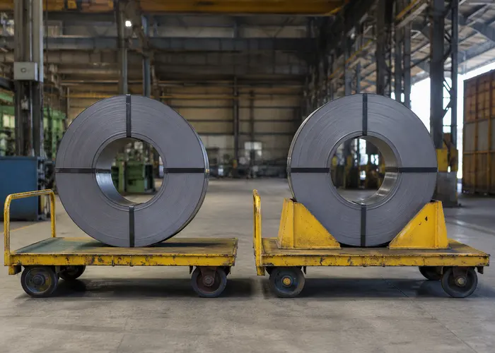 Comparação entre bobina solta sobre plataforma plana e bobina apoiada em berço
