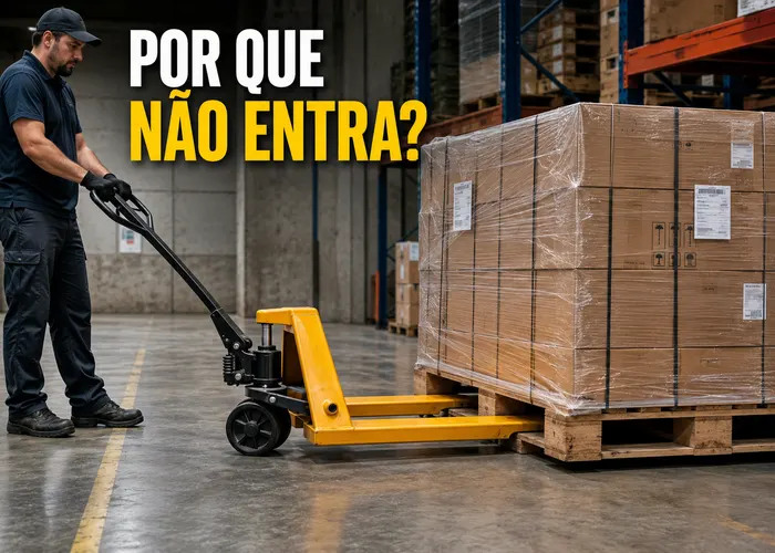 Garfos da paleteira não entram até o fim no pallet: onde está o bloqueio?